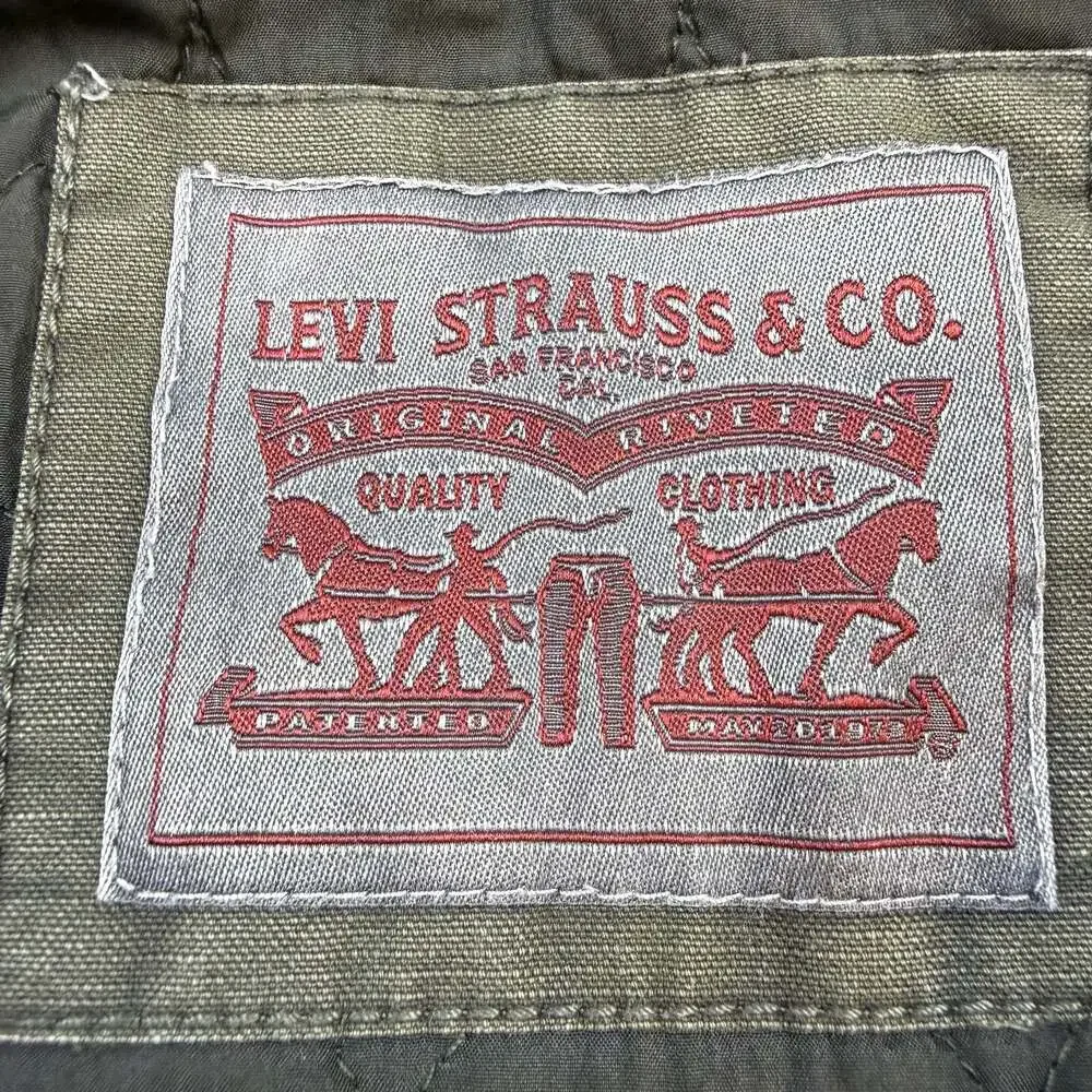 Levi's Men's Olive Green Cotton Canvas Military Field Jacket